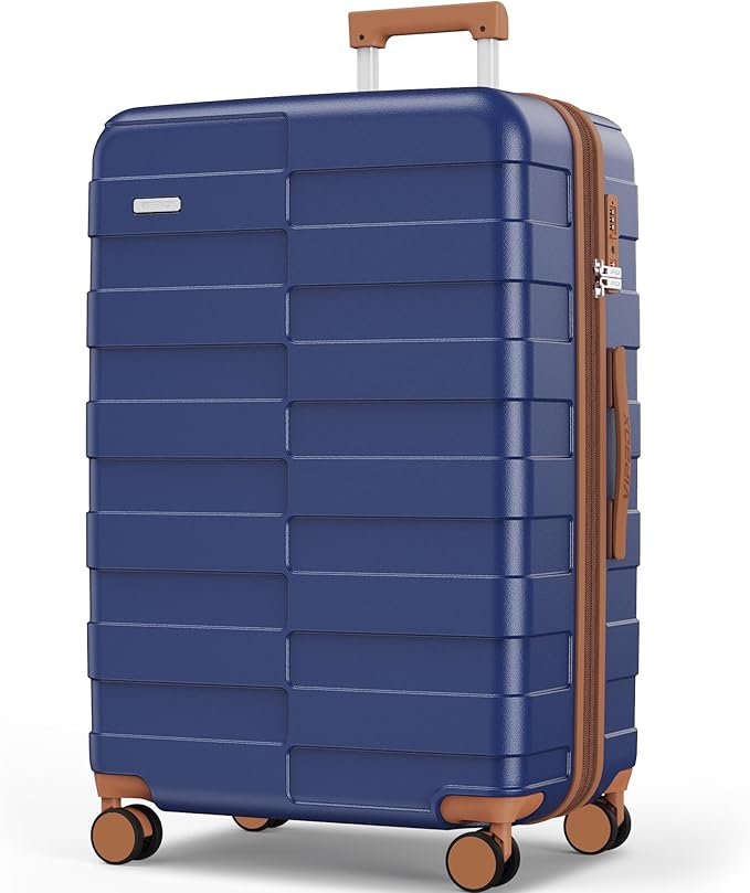 Luggage 28 Inch (3-Years VIP Service) Hardside Expandable Large Capacity Travel Suitcase Ultra Durable Polycarbonate Lightweight with TSA Lock Spinner Wheels, Classic Blue