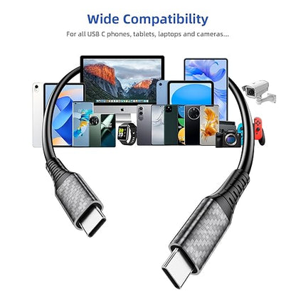 60W Charging Cable USB C to USB C Cord 30ft PD Fast Charge Cable for iPhone 17 16/Samsung S25 S23/Pixel 10 9, (Only Charge) Type-C Power Extension Cable for MacBook/Laptop/Security CCTV Camera, Black