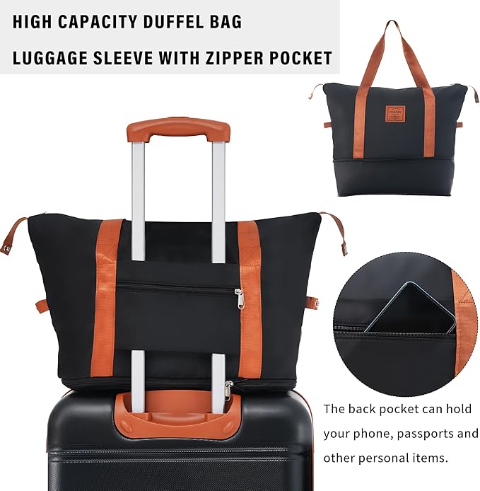 Merax Luggage Sets 2 Piece Suitcase Set 20/28 IN,Carry on Luggage and Travel Bag TSA Lock Expandable,Hard Case Luggage with Spinner Wheels,Black and Brown