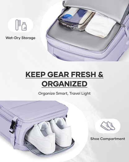 wepadre Vacuum Travel Backpack with Pump Travel Backpack with Vacuum System Easy Vac Pack Backpacks Vacpack Compression Backpacks Mochila de Viaje Compresion al Vacio Purple