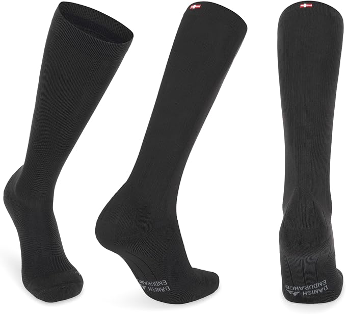 DANISH ENDURANCE 21-26 mmHg Compression Socks | Graduated Support & Faster Recovery | Running & Travel | Unisex 1 Pack