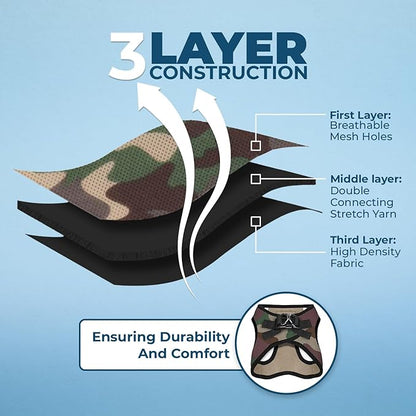 Best Pet Supplies Voyager Step-in Air Harness - All Weather Mesh, Reflective, No Pull Harness for Dogs, Cats - Secure with Hook & Loop Fastener, Buckle, Double D-Rings - Army/Black Trim, XS