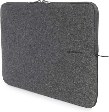 TUCANO Melange Neoprene Sleeve Comp. with MacBook Pro 16” / Laptop up to 15.6”, 4mm Thick, Anti-Slip, Anti-Scratch Grey Black