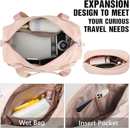 LONG VACATION Carry On Luggage Sets 3 Piece 20 Inch Suitcase Set, ABS+PC Hardshell Lightweight Travel Luggage with Spinner Wheels & YKK Zipper TSA Lock (PINK, 20 Inch)