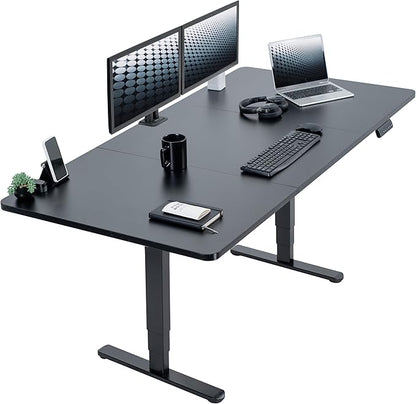 VIVO Electric 71 x 36 in Dual Motor Sit Stand Desk, Memory Height Adjustment, 2B Series, Black Top Black Frame, DESK-KIT-2B7B-36