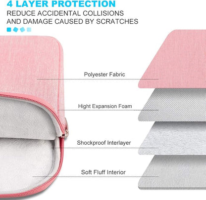 Lacdo 15-15.6 Inch Laptop Sleeve Case for Acer HP Lenovo Dell ASUS Laptop, Acer Aspire 15, HP Pavilion/Envy 15, Dell Inspiron/Latitude 15, Lenovo IdeaPad 15, ASUS ZenBook 15 Computer Bag, Peach