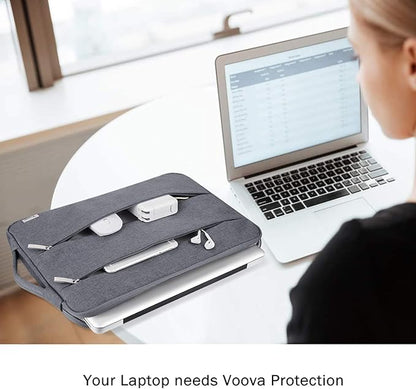 Voova 13 13.6 Inch Laptop Sleeve Case Compatible with MacBook Air 13 M1/M2/M3/M4 2020-2025, MacBook Pro 13/14, IPad Air/Pro 13, Waterproof Slim Computer Bag Cover with Handle, Grey