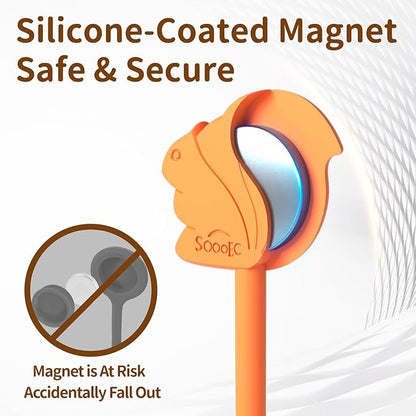 Fun Squirrel Magnetic Cable Ties – 24 Pack, Reusable Silicone Cord Organizers for Home & Office, Strong Magnetic Hold, Assorted Colors, Ideal for Cable Management, Novelty Gift