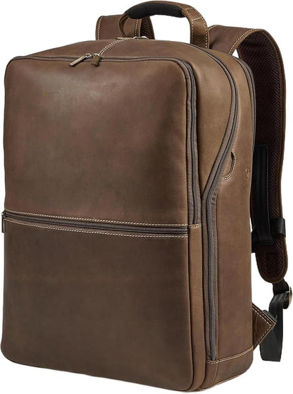 Luxorro Professional Leather Backpack – Handcrafted Full-Grain Leather Laptop Bag for Work & Travel (Dark Brown, 13 Inch)