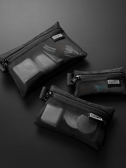 TACTICAL_GEEK Storage A5 EDC Storage Pouch Set, Molle EDC Gadget Pouch, Multi-Functional Utility Small Tool Pocket, Small Organizer for Daily Carry (Transparent Black)
