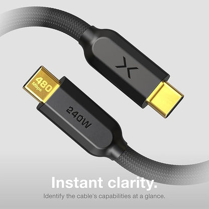 NOCO XGrid XC3: 240W USB-C to USB-C Cable – Type C Fast Charging Cord, USB-IF Certified, Smart E-Marker Chip, 480Mbps Data, UltraFlex Braided Nylon + Silicone Jacket, 10-Foot Durable Design
