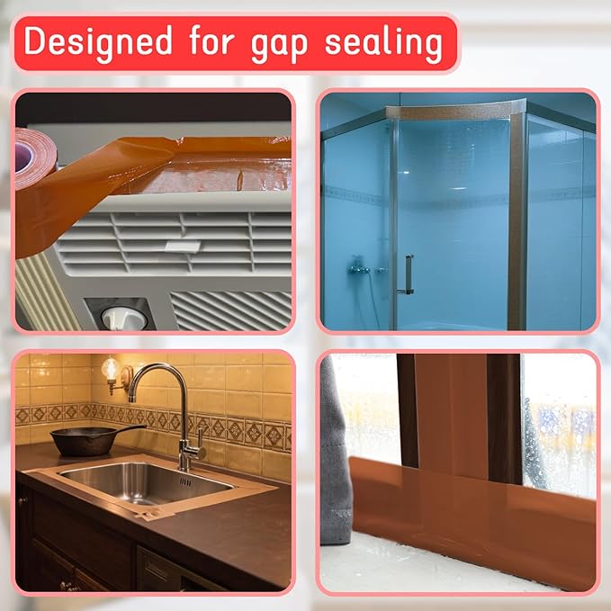 Birllaid Window Weather Sealing Tape, Window AC Insulation Air Conditioner Seal Tape, Waterproof Blocker for Cold Heat Air, Windproof, No Residue Strong adheisve 3 Inch x 65 FT