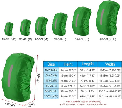 PATIKIL Waterproof Backpack Rain Cover, Non-Slip Backpack Cover with Vertical Reflective Strap Stay Dry for Hiking, Camping, Hunting
