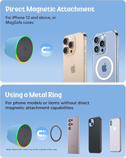 Bluetooth Speaker Stocking Stuffers for Teens: White Elephant Gifts for Adults Men Women, Loud Sound Portable Speaker with Color Light Phone Stand, Christmas Birthday for Boy Girls Trendy Stuff Gadget