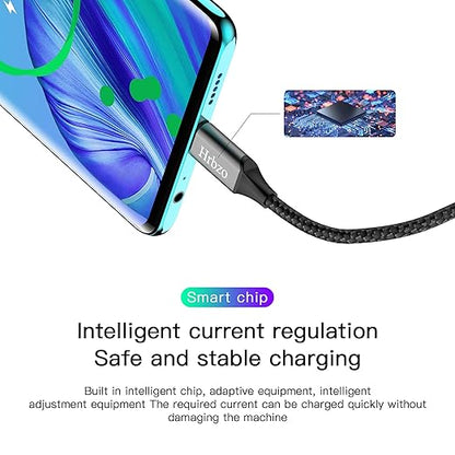 USB-C Cable 3A Fast Charging, 3-Pack 3ft USB A to Type C Charge Nylon Braided Cord for Type-C Devices - Black