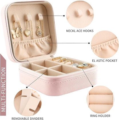 MAYCARI Jewelry Box with Cute Flowers Dandelion Pattern Design, PU Leather Jewelry Travel Organizer Case-Rings/Earrings/Necklace Storage Box for Women Birthday Mom Friends Her Bridesmaids Girls s