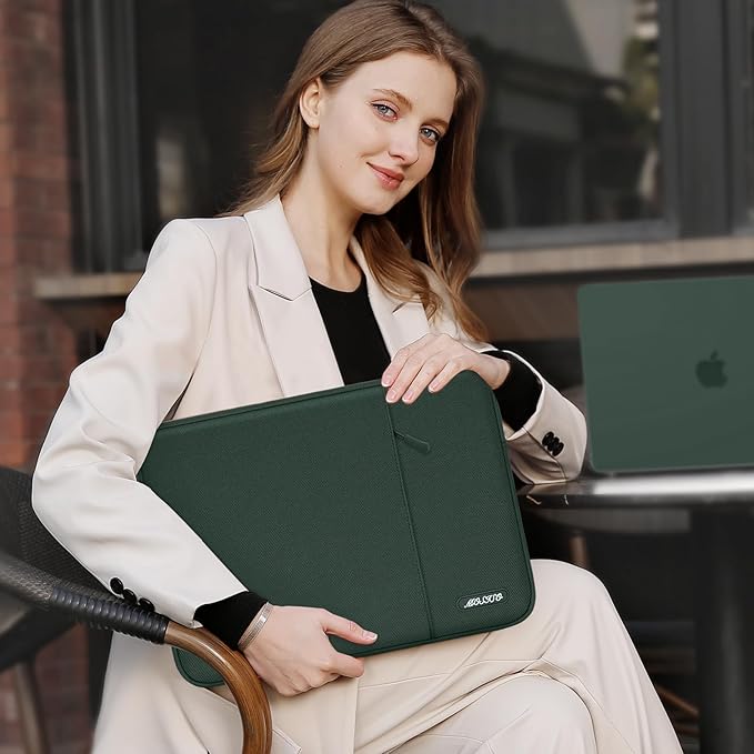 MOSISO Laptop Case 13 inch, 13 inch Laptop Sleeve Compatible with MacBook Air M4 M3 M2 M1 2025-2018 / Pro M2 M1 2025-2016, Polyester Vertical Computer Sleeve Bag with Pocket, Midnight Green