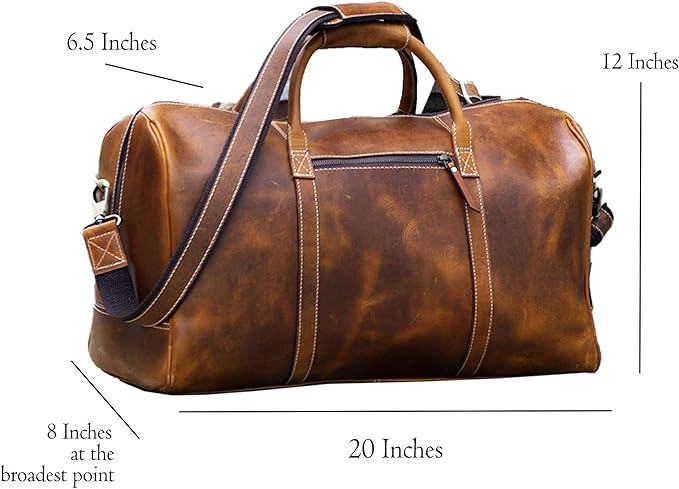 KomalC Leather Duffle Bags for Men and Women Travel Overnight Weekend sports bag holdall Gym Duffel for Men