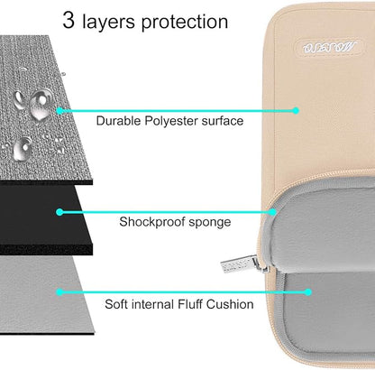 MOSISO Laptop Case 15 inch, 15 inch Laptop Sleeve Compatible with MacBook Air 15 M4 A3241 M3 A3114 M2 A2941 2025 2024 2023,Dell XPS 15,Polyester Vertical Computer Sleeve Bag with Pocket, Apricot