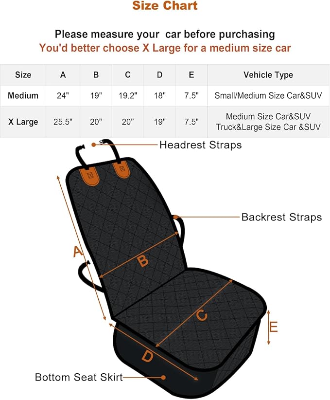 Paw Jamboree Car Front Seat Covers for Dogs Captain Chair Seat Covers Pet Car Seat Cover Car Seat Protector for Dogs Bucket Seat Cover