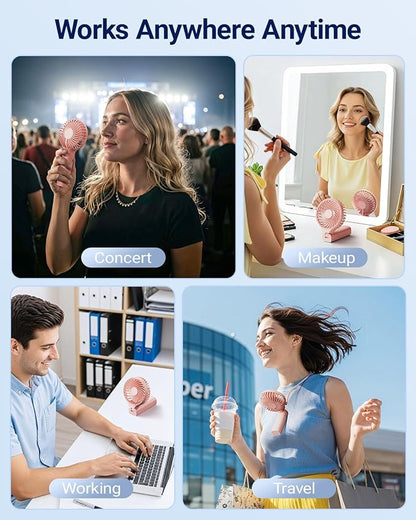 SWEETFULL Handheld Portable Fan, 5000mAh Rechargeable Battery, 6 Speed Wind, LED Digital Display, Foldable Electric Personal Mini Travel Fan with Backup Power, Summer Essentials Gifts for Women Girl