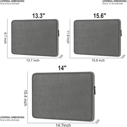 Laptop Sleeve 14 Inch, Shockproof Protective Traveling Computer Cover, Water Resistant Portable Laptop Carrying Bag Compatible for Lenovo, HP, Dell, Asus, MacBook Air/Pro, Gray