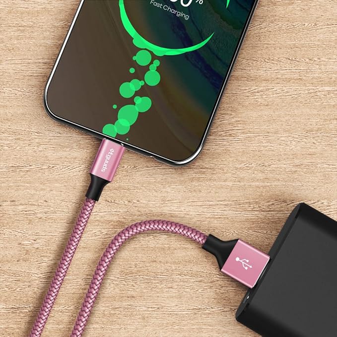 etguuds USB to USB C Cable 3.3ft, 2-Pack USB A to Type C Charger Cord Fast Charging for Samsung Galaxy A17 A16 A15 A26 A36 A56, S25 S24 S23 S22 S21 S20 S10 Note 20, for iPhone 17 16 15, Moto, Pink