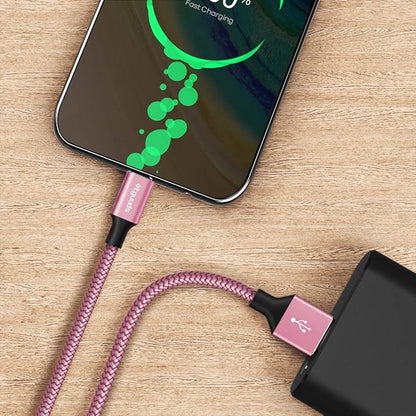 etguuds USB to USB C Cable 3.3ft, 2-Pack USB A to Type C Charger Cord Fast Charging for Samsung Galaxy A17 A16 A15 A26 A36 A56, S25 S24 S23 S22 S21 S20 S10 Note 20, for iPhone 17 16 15, Moto, Pink