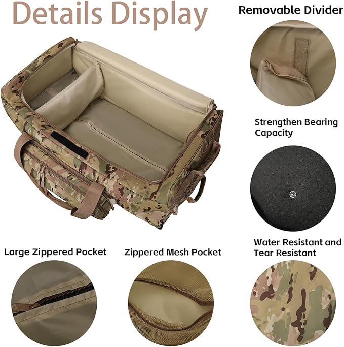 120L 3-Wheel Rolling Duffle Bag - Heavy Duty Military Deployment Bag, Durable Wheeled Duffle Luggage for Travel, Camping & Outdoor Adventures