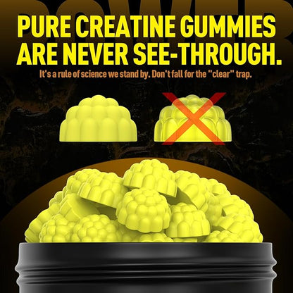 Creatine Monohydrate Gummies for Men & Women - 5,000mg Sugar-Free Creatine Supplement - Exclusive Soft Texture Technology, Non-GMO, (Pineapple - 90 Ct)