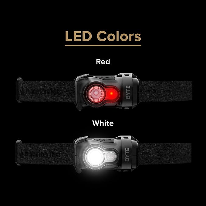 Princeton Tec Byte Multi-Mode Multi-Beam IPX4 Water Resistant LED Headlamp with 200 Lumens for Hiking, Backpacking, Camping, Running, Power Outages, and Safety Preparedness, Black