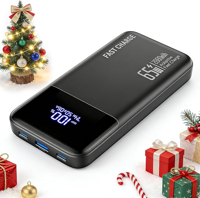 2025 Laptop Portable Charger Power Bank, 26800mAh 65W Compact USB C Laptop Power Bank, PD QC Fast Charging 3-Output Battery Pack for MacBook iPad Tablet Steam Deck iPhone 17 16 15 14 Samsung S24