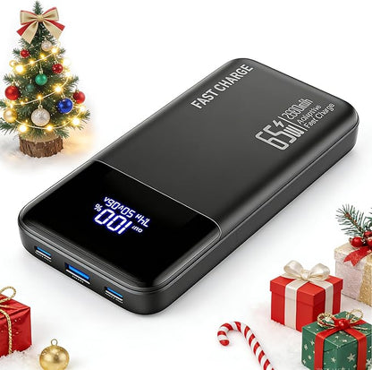 2025 Laptop Portable Charger Power Bank, 26800mAh 65W Compact USB C Laptop Power Bank, PD QC Fast Charging 3-Output Battery Pack for MacBook iPad Tablet Steam Deck iPhone 17 16 15 14 Samsung S24