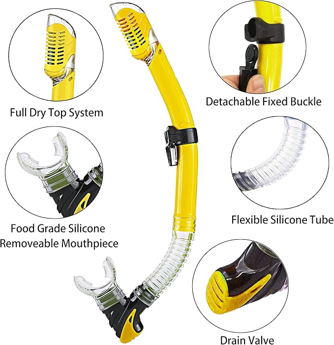 Snorkeling Gear for Adults with Fins Scuba Diving Gear Adult Professional Travel Snorkel Sets with Flippers,Anti-Fog Anti-Leak Diving Mask