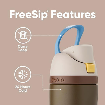 Owala Star Wars FreeSip Insulated Stainless Steel Water Bottle with Straw for Sports and Travel, BPA-Free, 24-Ounce, Mandalorian
