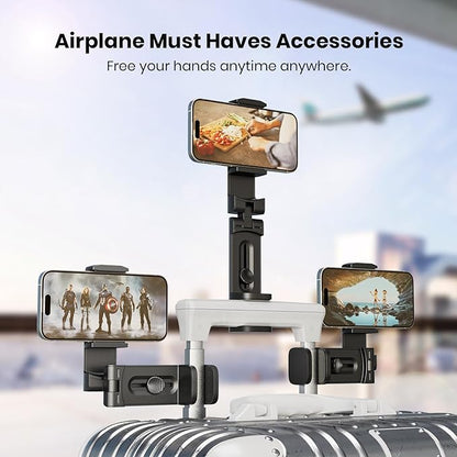 3 Pack Universal Airplane Phone Holder, Klearlook 360 Degree Rotation Travel Essentials Mount for Desk, Handsfree Stand, Flexible Accessories for Flying