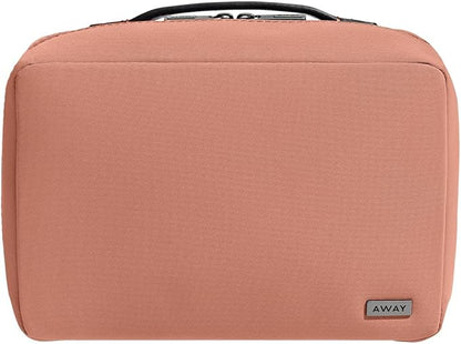 Away Small Toiletry Bag, Travel Essentials Organizer with Mesh and Clear Pockets, Waterproof, Easy to Clean, Compact Travel Pouch, Clay Pink