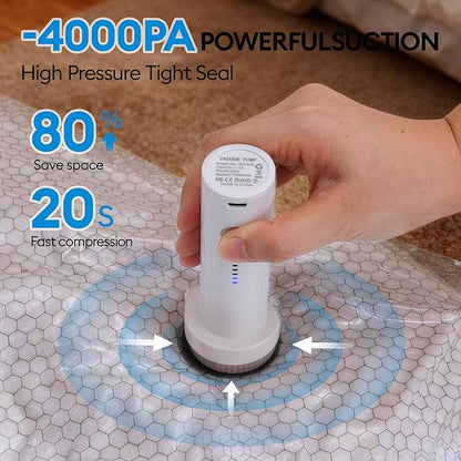 Vacuum Seal Bags for Clothing Travel with Electric Pump, Space Saver Vacuum Storage Bags Sealed, 13 Pack Compression Packing Bags for Luggage, Blankets Clothes, Comforter (2 Jumbo+3 L+3 M+5 S)