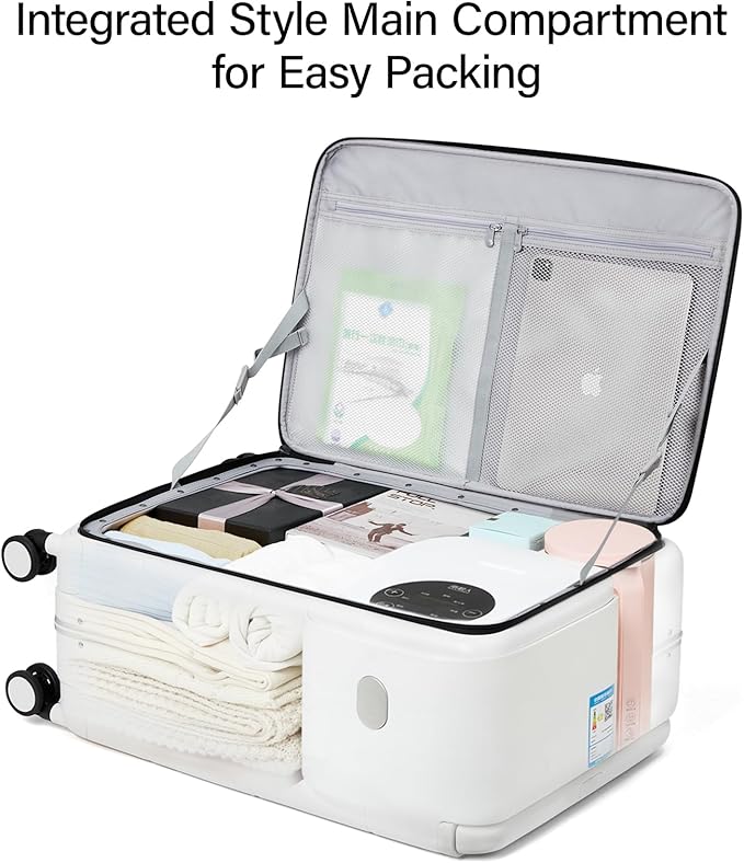 Hanke Top Opening Carry On Luggage, 20 Inch Zipperless Aluminum Frame Wide Handle Luggage, All-PC Hard Shell Trunk Suitcase with Spinner Wheels, TSA Airline Approved (Blackish Green, 40L)