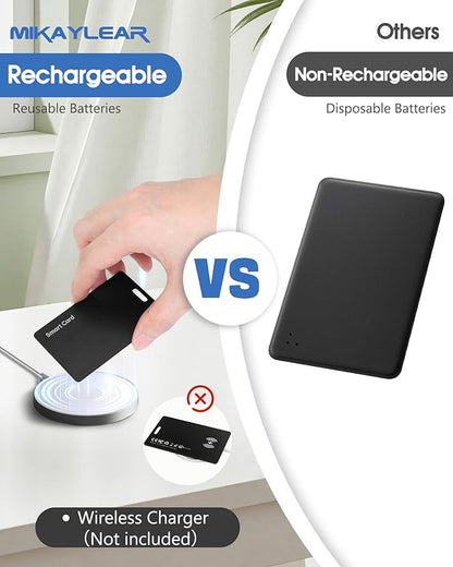 Wallet Tracker Card for Android,Rechargeable Wallet Finder, Thin and Light Smart Card IP68 Waterproof GPS Tracker Item Locator for Find Hub App(Android Only)