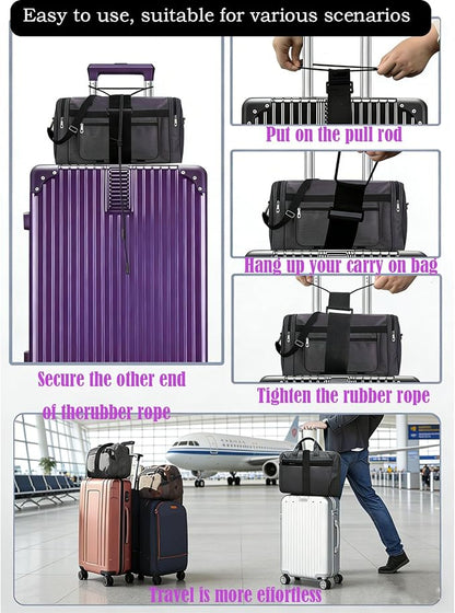Multi Use Strong Adjustable Luggage Connector Straps， Elastic Adjustable Luggage Strap, Multifunctional Elastic Luggage Strap with Buckle, Convenient to Carry, Easy to Travel (Black-5pcs)