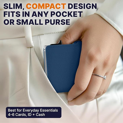 Conceal Plus Small RFID Wallet for Women, Slim Compact RFID Blocking Credit Card Holder Womens Wallet, Smart Pop Up Minimalist Card Case, Holds 4-6 Standard Cards Plus Cash & ID, Compact Travel Wallet