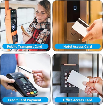 Owfeel RFID Blocking Secure Credit Card Sleeves Pack Of 30 Contactless Card Protection Holders Credit Card ID Anti Theft WaterProof Protector- Silver