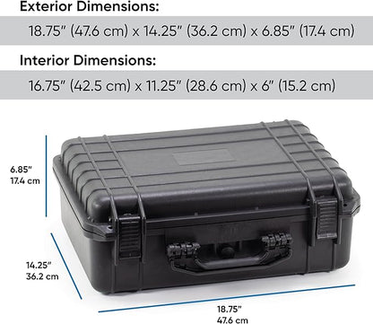 Waterproof Hard Case - Crushproof & Dustproof - Foam Protection - Pressure Equalization Valve - Portable Protective Storage Box for Travel, Hunting, Military, Tactical - 19-Inch (Black)