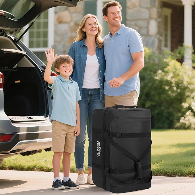 116L Foldable Rolling Duffel Bag with 3 Wheels And Handle, 30 inch Large Travel Duffle Bag for Travel, Camping, Outdoors