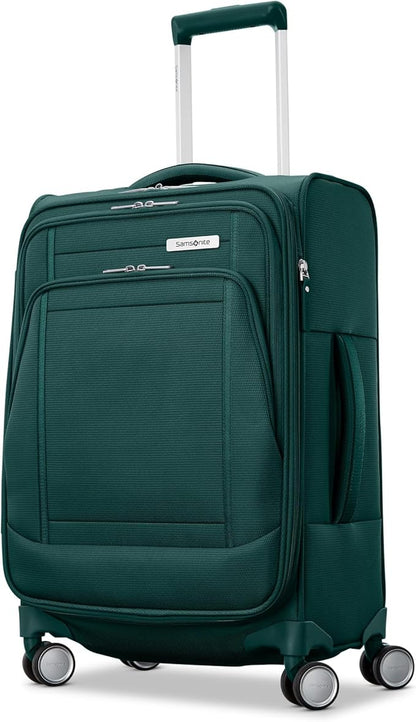 Samsonite UpLIFT Lightweight Large Checked Softside 3-Piece Luggage Set with Spinner Wheels - Expandable - Airline-Approved, Polyester Soft Suitcase for Ultra Light Travel - Emerald Green