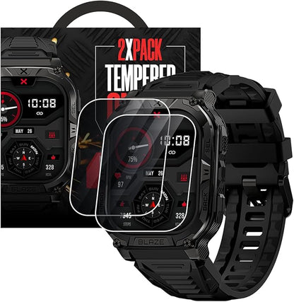CARBINOX Blaze Smart Watch Ultimate Pack with GPS, Rugged Fitness Tracker Waterproof IP69K, Compatible with Android and iOS, 170+ Sports Modes, Make/Receive Calls (Square)