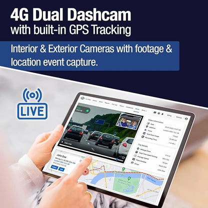 Rewire Security 4G Dual Vision Dashcam GPS Tracker with OBD II Power - Dual HD Cameras, Real-Time GPS Tracker for Vehicles, Cloud Storage - Interior & Road Recording - Easy Plug-and-Play Installation