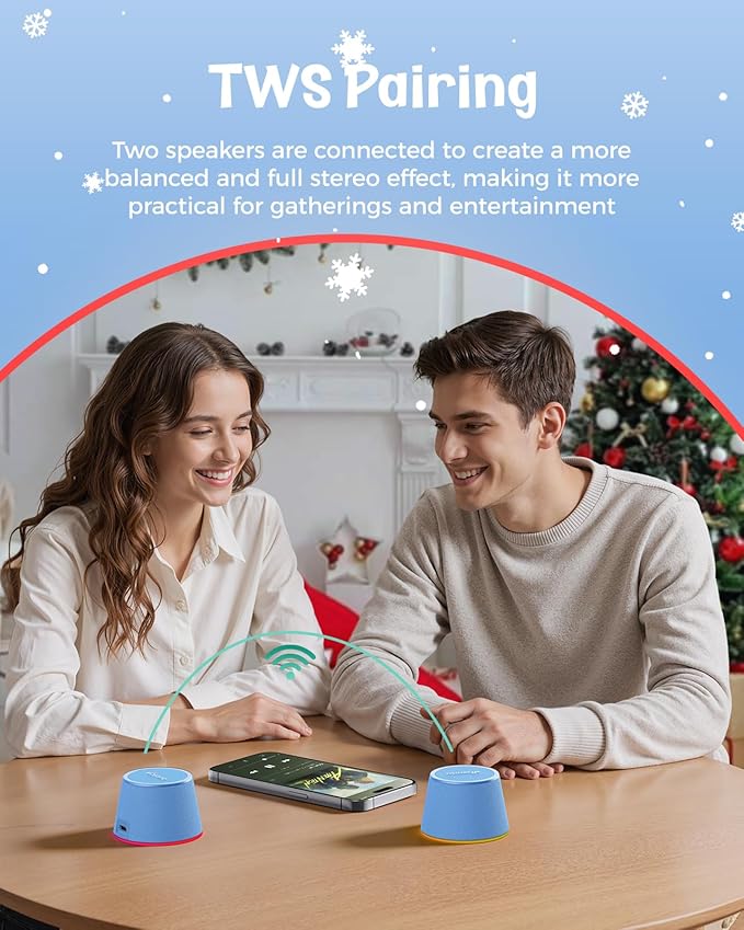 Bluetooth Speaker Stocking Stuffers for Teens: White Elephant Gifts for Adults Men Women, Loud Sound Portable Speaker with Color Light Phone Stand, Christmas Birthday for Boy Girls Trendy Stuff Gadget