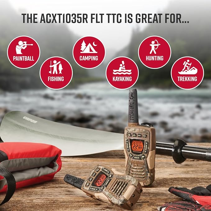 Bundle of Cobra ACXT1035R FLT TTC Waterproof Walkie Talkies (2-Pack) + Cobra ACXT1037R FLT Floating Walkie Talkie (1-Pack)